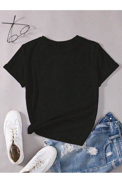 Let's Wear Μπλουζάκι Premium με στάμπα Paris με γιακά ποδηλάτου