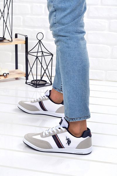 U.S. Polo Assn. Assn. Kares 3376 - Ανδρικά λευκά casual αθλητικά παπούτσια