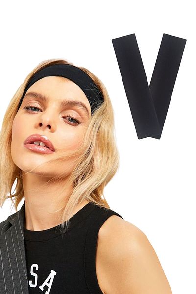 Salvia Dione 2 Pack Stretchy Cotton Sports Bandana - Τρέξιμο, Γυμναστήριο, Γιόγκα, Pilates - Μαύρο