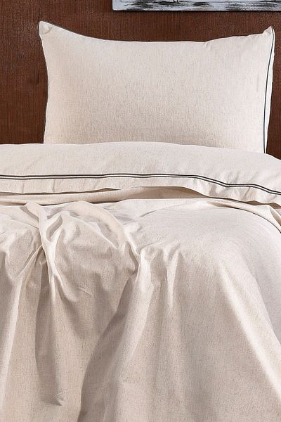 Minelya Home Collection Elite Σετ Παπλωματοθήκη για Μονό - 100% Οργανικό Λινό, 3 τεμάχια, Σεντόνια