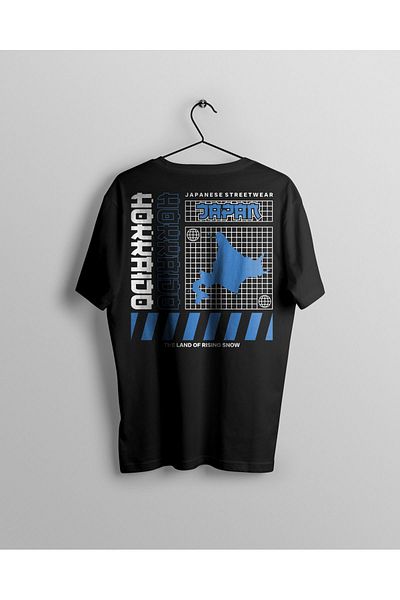 Let's Wear Ανδρικό μπλουζάκι Premium με εμπριμέ γιακά ποδηλάτου μπλε Japan