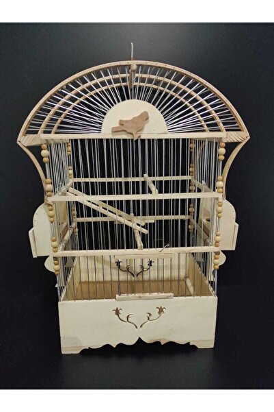 cotanakkafes Ahşap Oval Tel Geçme Kafes 58x32x21,5