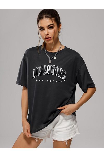 Let's Wear Λος Άντζελες - T-Shirt με λαιμόκοψη