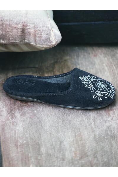 AHS Ticaret AHS Siyah Kadın Ortopedik Nakış Osmanlı Motif Desenli Yıkanabilir Kışlık Ev Misafir Çeyiz Bohça Terl