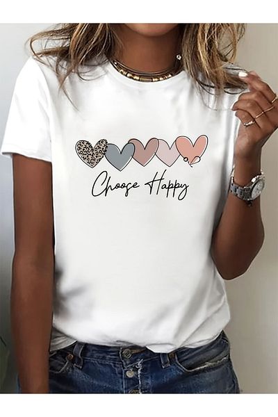 Let's Wear Unisex Επιλέξτε μπλουζάκι Premium με στάμπα με λαιμόκοψη
