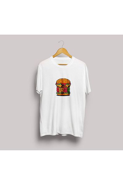 Let's Wear Μπλουζάκι με στάμπα Burger Oversize Design