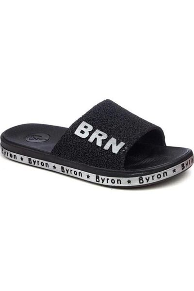 BRN Unisex Μαύρες ηχομονωτικές αντιολισθητικές παντόφλες σόλας