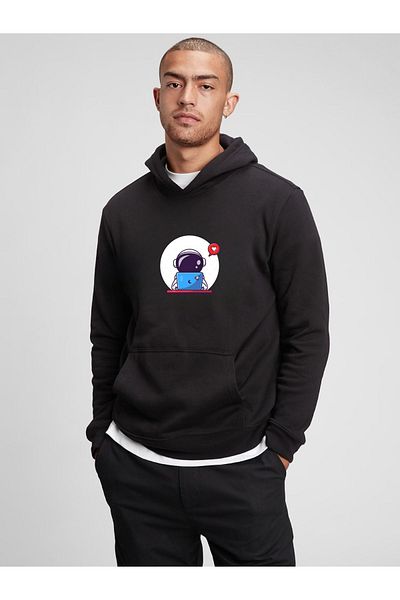 Let's Wear Суичър с качулка с щампи унисекс