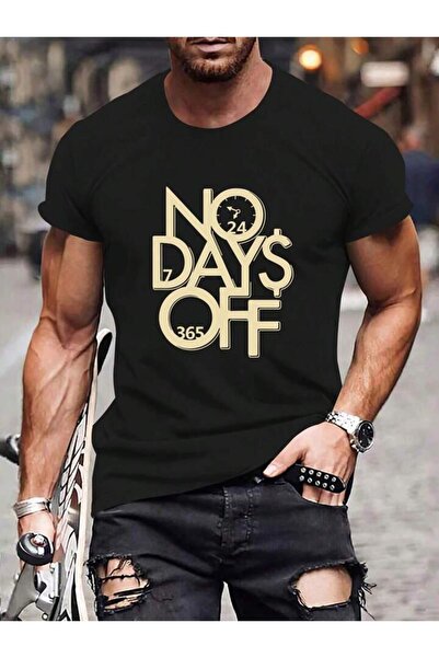 NoVibe No Days Off Printed Unisex T-shirt με κοντό μανίκι - 100% βαμβάκι