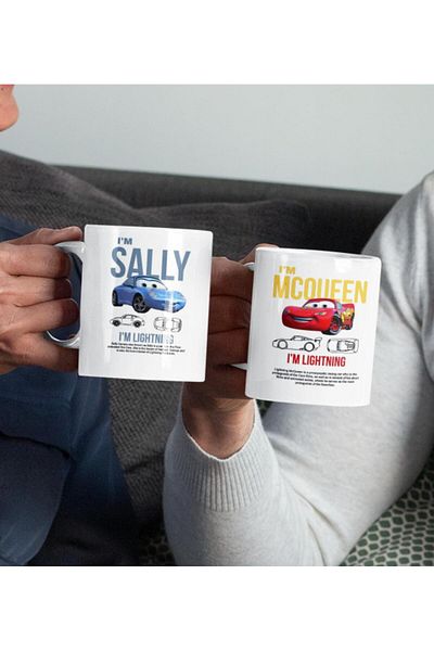 Touz Moda McQueen & Sally Set of 2 White Cups