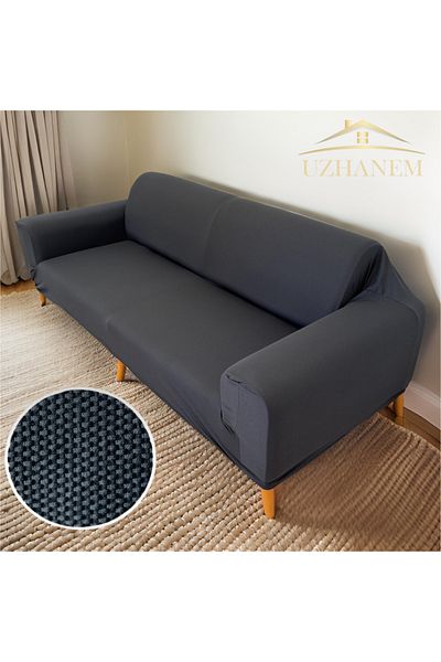 uzhanem Three-Person Patterned Honeycomb Sofa Cover - No Pilling