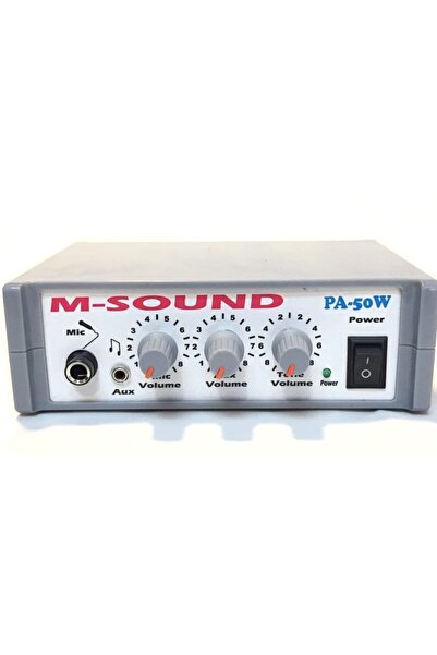MSOUND Pa-50w 12 Volt 50 Watt Mikrofon-aux Girişi Pazarcı Anfisi