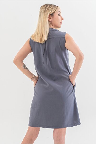 Bold & Young Washed Cotton Lycra Dress with Pockets