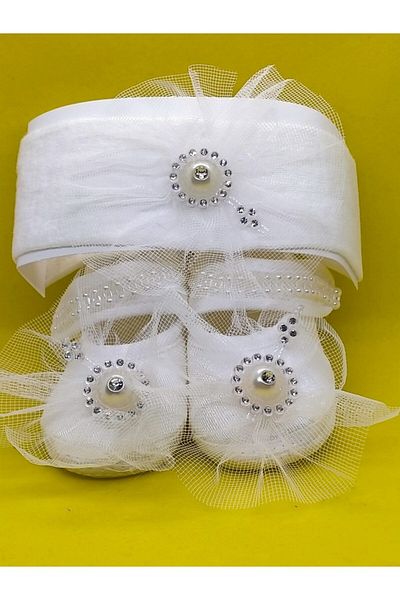 BUKAWEAR Newborn Baby Set Shoes Bandana Set of 2