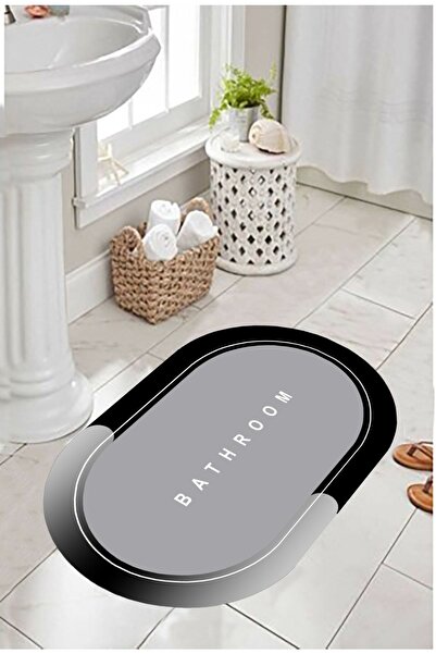 festivalya Yıkanabilir Yazılı Şeritli Banyo Paspası, Abdest Paspası, Kaymaz T...