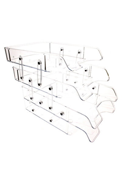 Bafix Evrak Rafı Hareketli Plastik 4 Lü Şeffaf 444