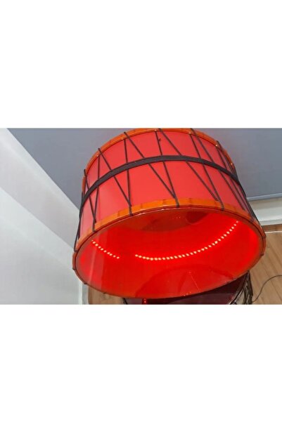 Raks Kontra Renkli Led Işıklı Davul  Kırmızı