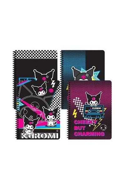 KESKİN COLOR Kuromi A5 80 Sheets Striped - Sharp Color Spiral Hard Cover Notepad410151-12