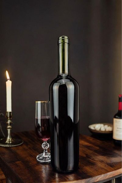 Digithome Lombardino Vetro Single Hollow Bottom Wine Bottle Green 750 Cc C320.016