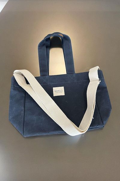 BAHELS Geantă Canvas Cerata - Curea Jean, Efect de Spalare