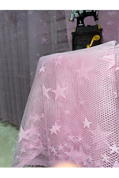 AleynaHome Children's Room - Star Pattern Tulle Curtain and Sparse Pleat