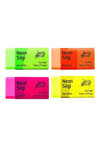 Gen-Of Medium Size Neon Eraser - 10 Pieces (GEN-6724)