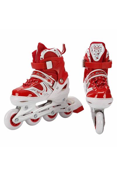 CAN OYUNCAK Red 4 Wheels Adjustable Roller Skates 35-38
