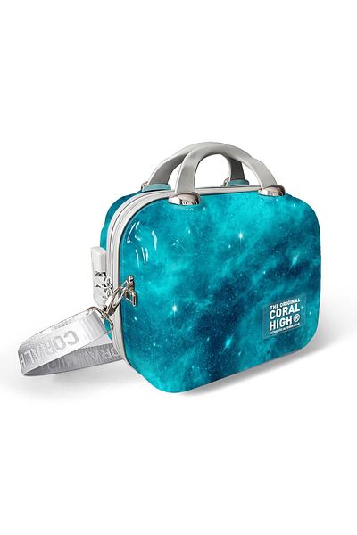 Coral High Colorful Patterned Shoulder Strap Pc Makeup Bag 16834