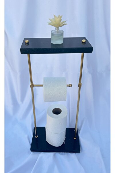 bemdesign حامل مناديل تواليت من الرخام والكوارتز باللون الذهبي