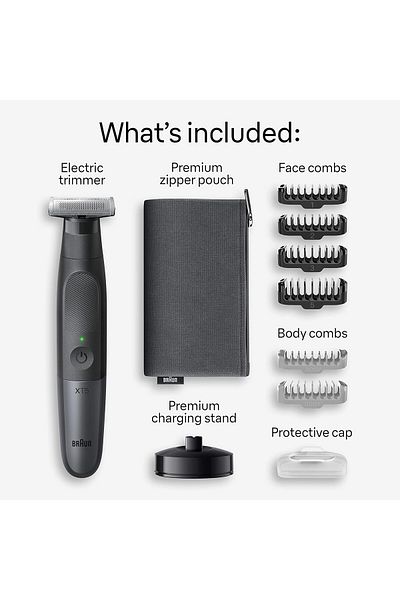 Braun X Styler Series 5 Hybrid Trimmer Face & Body, 4D-Flex Blade, 6 Combs, Charging Stand - XT 5300