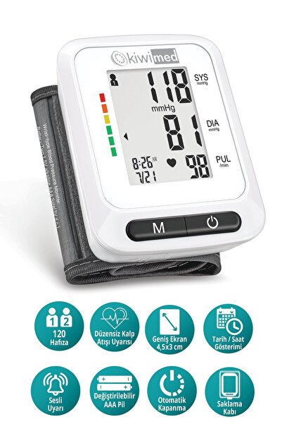 Genel Markalar Kiwi Bilekten Ölçer Dijital Tansiyon Aleti , Nabız Ölçer , 2 X...