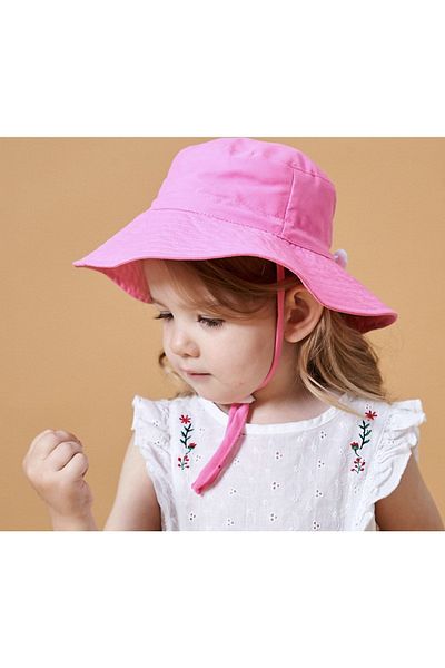 Petityu UPF 50+ Sun Protection quick drying pink color hat