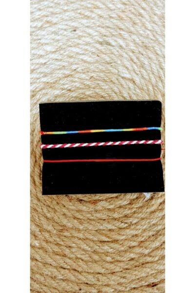 BD AKSESUAR Şans, Marteniçka, Kırmızı 3'lü Ip Bileklik