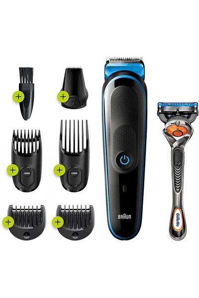 Braun مجموعة العناية المتعددة 7 في 1، الاستشعار التلقائي، العناية بالجسم، قص الشعر، حواف محيطية - MGK 5245