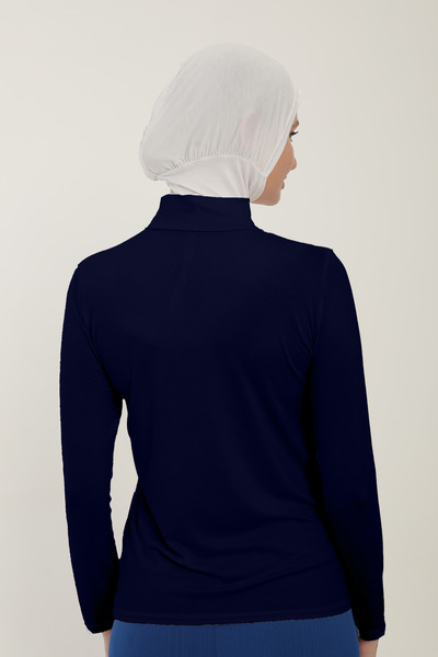 Sonbaharmoda Μακρυμάνικο Lycra Χτενισμένο Βαμβακερό Σώμα - Μισό ζιβάγκο