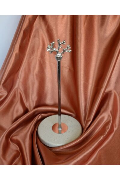 bemdesign Mermer Dekoratif Rulo Kağıt Havluluk Banyo - Mutfak Düzenleyici - Gümüş