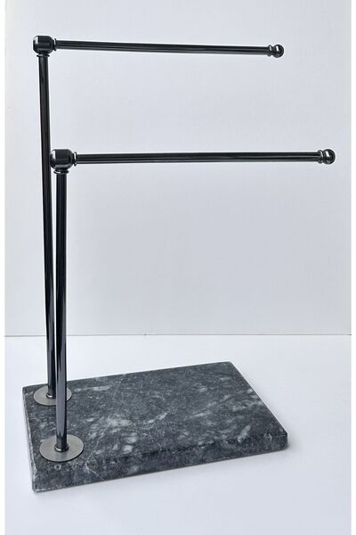 bemdesign Marble Decorative Towel Holder Bathroom Organizer Smoked Marble - Platinum