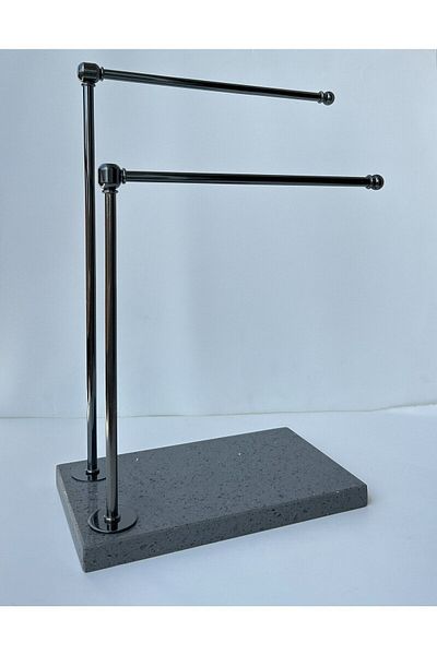 bemdesign Marble Decorative Towel Holder Bathroom Organizer Platinum