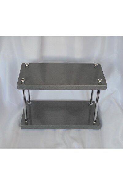 bemdesign منضدة رخامية كوارتز من طبقتين - رف توابل - حمام - منظم مطبخ فضي