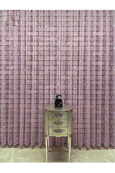 AleynaHome Cameră pentru copii cu model de stele - perdea din tul, pliată