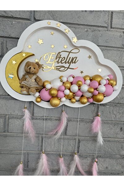 NeşeliAtölyem 45x30 Cm Bulut Bubble Bebek Kapı Süsü Ledsiz