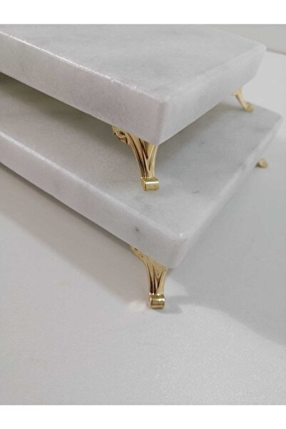 Başakmarble Real Marble 2-Piece Gold Stand