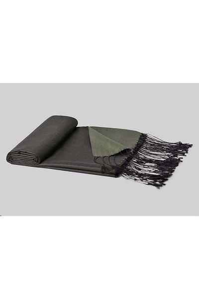 ARMANDA Silk Shawl - 100% Silk Shawl Black Khaki