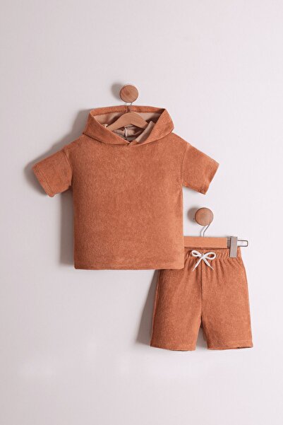 Pollito Хлопчачий футболка з капюшоном і шорти кольору черепиці - комплект з ...
