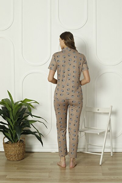 FAMES PİJAMA Cotton Buttoned Front