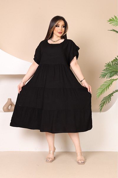 mervemoda Γυναικείο αμάνικο καλοκαιρινό φόρεμα μεγάλου μεγέθους