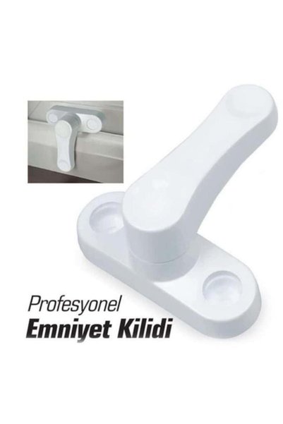 abnturk Beyaz Pencere Emniyet Kilidi Çocuk Hırsız Kilidi Çekmeli Pvc 1 Adet