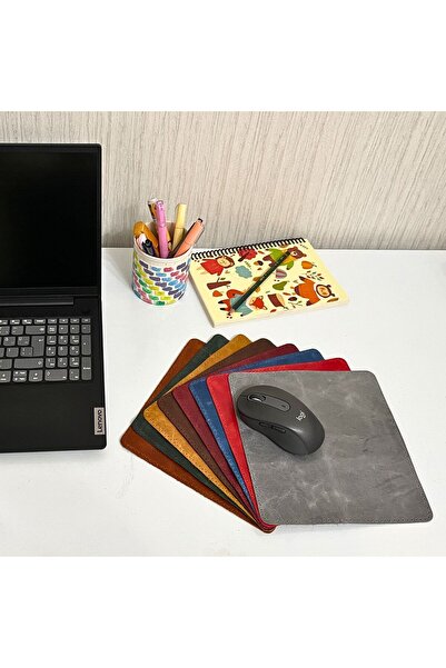 Genel Markalar Hakiki Deri Mausepad, 20*20cm Crazy Gerçek Deri Mouse Pad, 1 A...