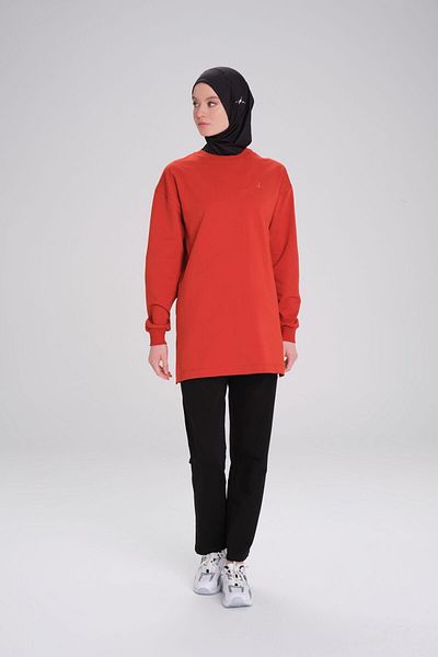 Haşema Πλακάκι χρώματος απαλής υφής Oversize Casual φούτερ - ACT-22