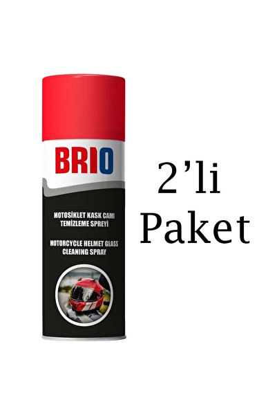BRIO Motosiklet Kask İçi, Kask Camı Temizleme Spreyi 200Ml 2'li Paket